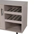 Meuble de bar et buffet classique Flash Furniture Elmont avec meuble à une porte de style Shaker avec rangement pour verres suspendu et étagères ouvertes pour bouteilles