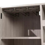 Meuble de bar et buffet classique Flash Furniture Elmont avec meuble à une porte de style Shaker avec rangement pour verres suspendu et étagères ouvertes pour bouteilles