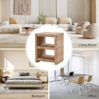Table d'appoint Heinrich 24 en corde d'herbe style côtier avec deux étagères ouvertes, lot de 2 | ART OF LIVING DESIGNS-NATUREL