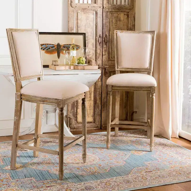 Tabouret de bar rectangulaire Buchanan (lot de 2) - FOX6246 - Safavieh Couture