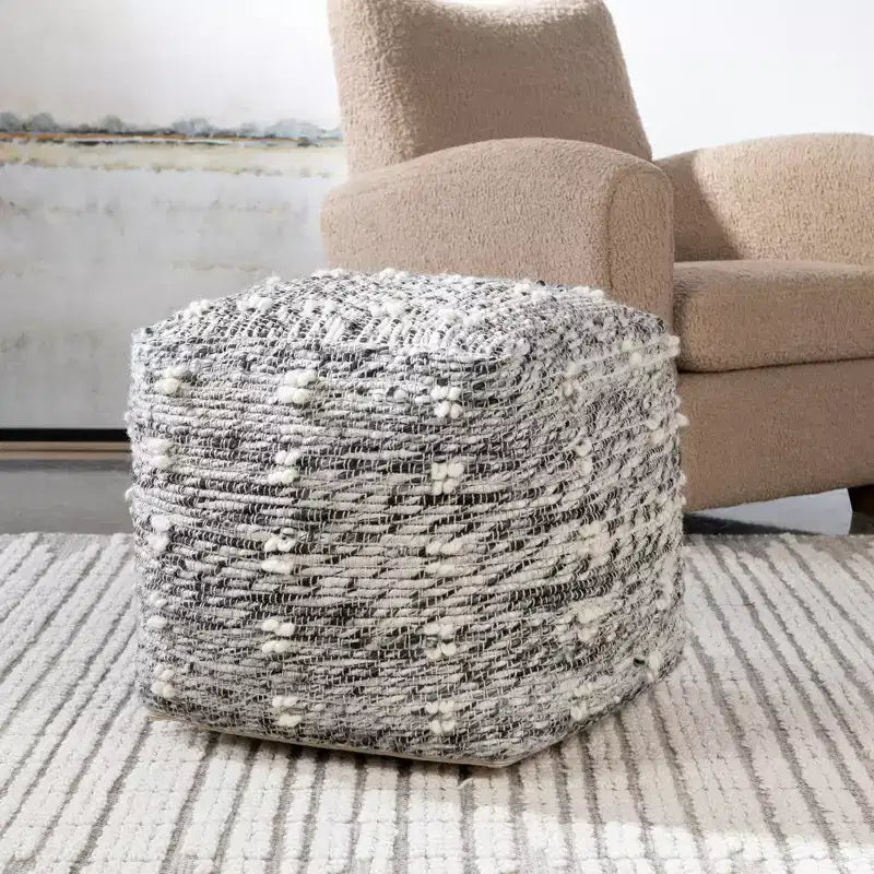 Pouf Ottoman Narol Noir Charbon et Noir Neutre Uttermost
