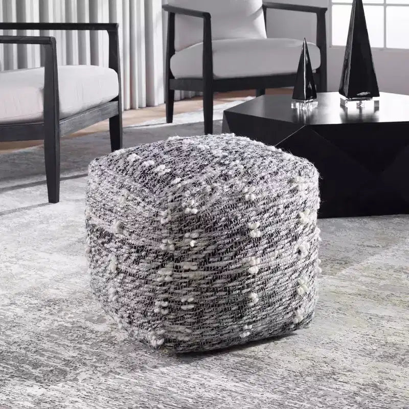 Pouf Ottoman Narol Noir Charbon et Noir Neutre Uttermost