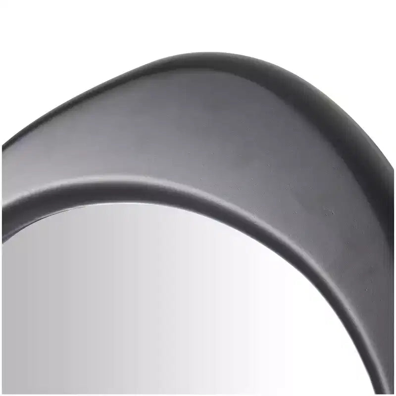 Miroir Mural Ovale Abstrait en Bois Noir - Olivia & May