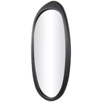Miroir Mural Ovale Abstrait en Bois Noir - Olivia & May