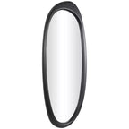 Miroir Mural Ovale Abstrait en Bois Noir - Olivia & May