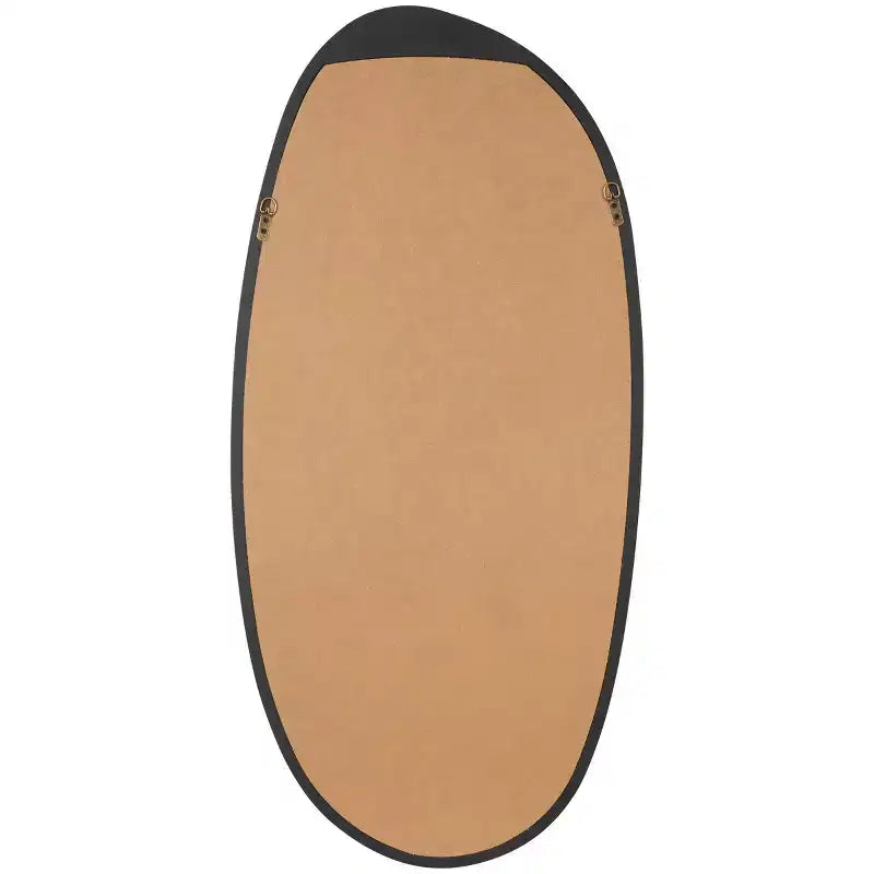 Miroir Mural Ovale Abstrait en Bois Noir - Olivia & May