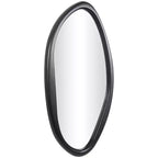 Miroir Mural Ovale Abstrait en Bois Noir - Olivia & May