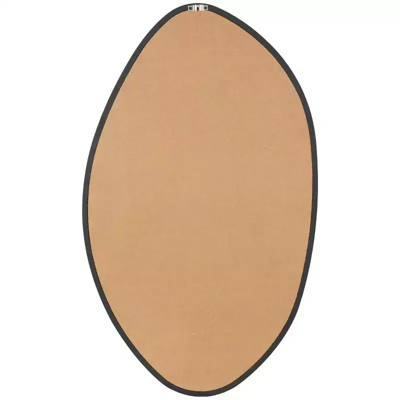Miroir Mural Ovale Abstrait en Bois Noir - Olivia & May