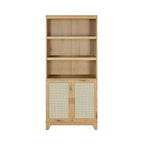 Sheridan Modern 7 Shelf Cane Bookcase - Manhattan Comfort