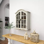 Étagère murale traditionnelle en bois 28x22 avec portes à volets arquées - Olivia & May