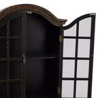 Étagère murale traditionnelle en bois 28x22 avec portes à volets arquées - Olivia & May