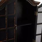 Étagère murale traditionnelle en bois 28x22 avec portes à volets arquées - Olivia & May