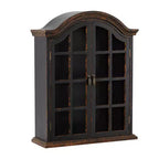 Étagère murale traditionnelle en bois 28x22 avec portes à volets arquées - Olivia & May
