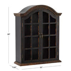 Étagère murale traditionnelle en bois 28x22 avec portes à volets arquées - Olivia & May