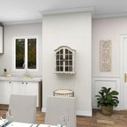 Étagère murale traditionnelle en bois 28x22 avec portes à volets arquées - Olivia & May