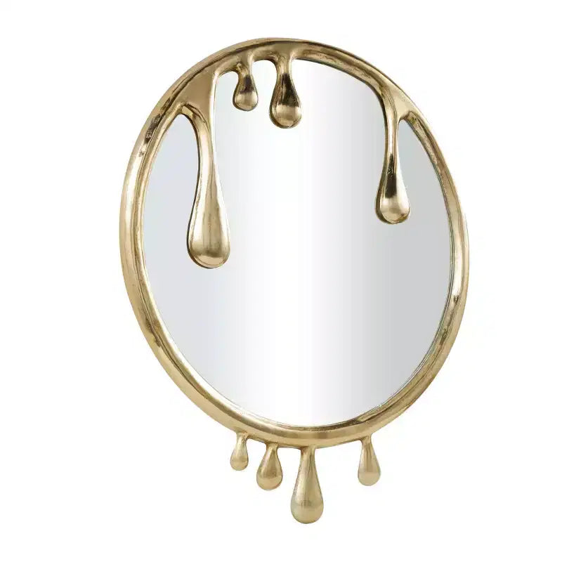 Miroir mural abstrait 43x36 en aluminium avec cadre à effet de gouttes fondues – Olivia & May
