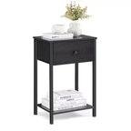 Table de chevet avec tiroir en tissu de 61 cm de hauteur et étagère de rangement pour chambre à coucher