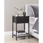 Table de chevet avec tiroir en tissu de 61 cm de hauteur et étagère de rangement pour chambre à coucher
