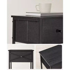 Table de chevet avec tiroir en tissu de 61 cm de hauteur et étagère de rangement pour chambre à coucher