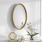 Miroir mural ovale Uttermost Serna Or ancien 20 x 30 à perles