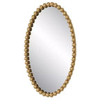 Miroir mural ovale Uttermost Serna Or ancien 20 x 30 à perles