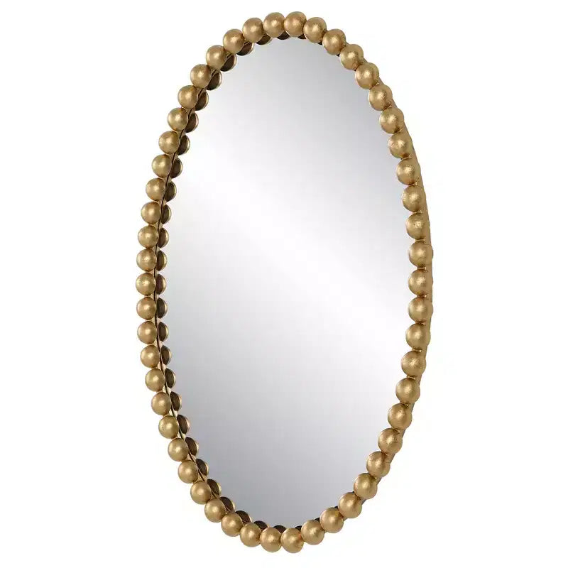 Miroir mural ovale Uttermost Serna Or ancien 20 x 30 à perles