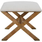 Uttermost St. Tropez 19 Wide Textured White Fabric Bench