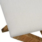 Banc en tissu texturé blanc St. Tropez 19 po Uttermost