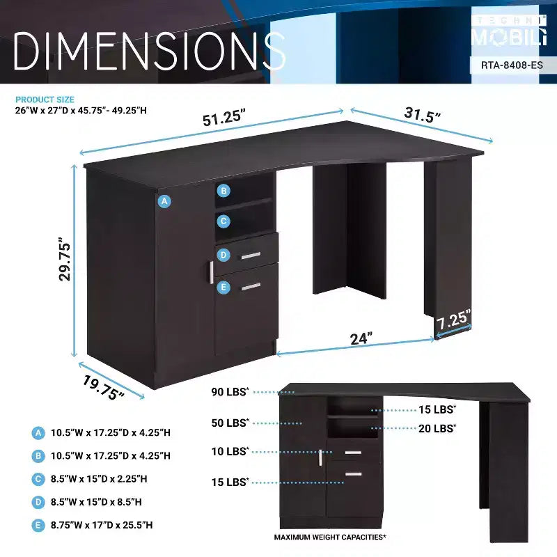 Bureau de style classique avec rangement – Techni Mobili