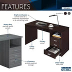 Bureau d'ordinateur classique avec plusieurs tiroirs - Techni Mobili