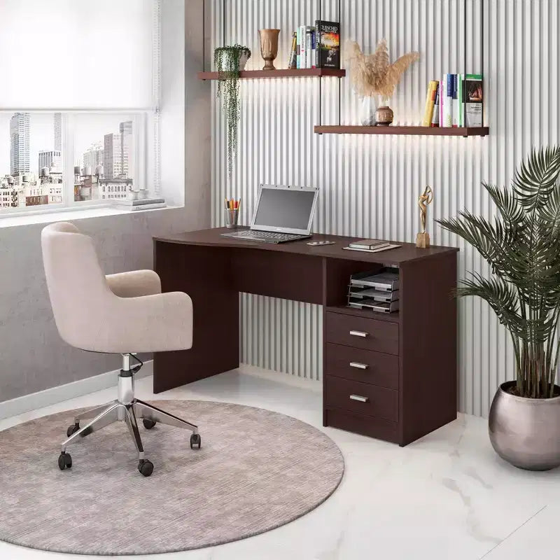 Bureau d'ordinateur classique avec plusieurs tiroirs - Techni Mobili