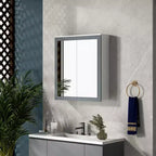 Armoire à pharmacie kleankin, miroir de salle de bain avec armoire de rangement et 2 étagères réglables, miroir de courtoisie mural pour salle de bain, blanc