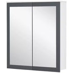 Armoire à pharmacie kleankin, miroir de salle de bain avec armoire de rangement et 2 étagères réglables, miroir de courtoisie mural pour salle de bain, blanc