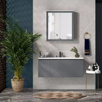 Armoire à pharmacie kleankin, miroir de salle de bain avec armoire de rangement et 2 étagères réglables, miroir de courtoisie mural pour salle de bain, blanc