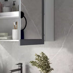 Armoire à pharmacie kleankin, miroir de salle de bain avec armoire de rangement et 2 étagères réglables, miroir de courtoisie mural pour salle de bain, blanc