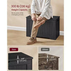 Banc de rangement style ferme de 75,9 cm de large avec 2 charnières de sécurité, banc à chaussures d'entrée pour l'organisation de la maison