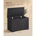 Banc de rangement style ferme de 75,9 cm de large avec 2 charnières de sécurité, banc à chaussures d'entrée pour l'organisation de la maison