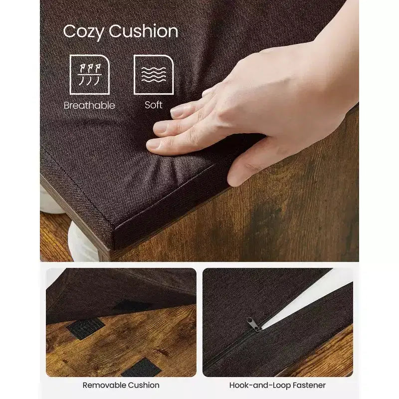 Banc de rangement style ferme de 75,9 cm de large avec 2 charnières de sécurité, banc à chaussures d'entrée pour l'organisation de la maison