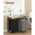 VASAGLE Laundry Hamper Laundry Basket with 2 Pull-Out Bags Laundry Sorter with Shelf
