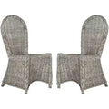 Idola 19 H Wicker Dining Chair (Set of 2) - SEA7004 - White Washed - Safavieh