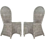 Idola 19 H Wicker Dining Chair (Set of 2) - SEA7004 - White Washed - Safavieh