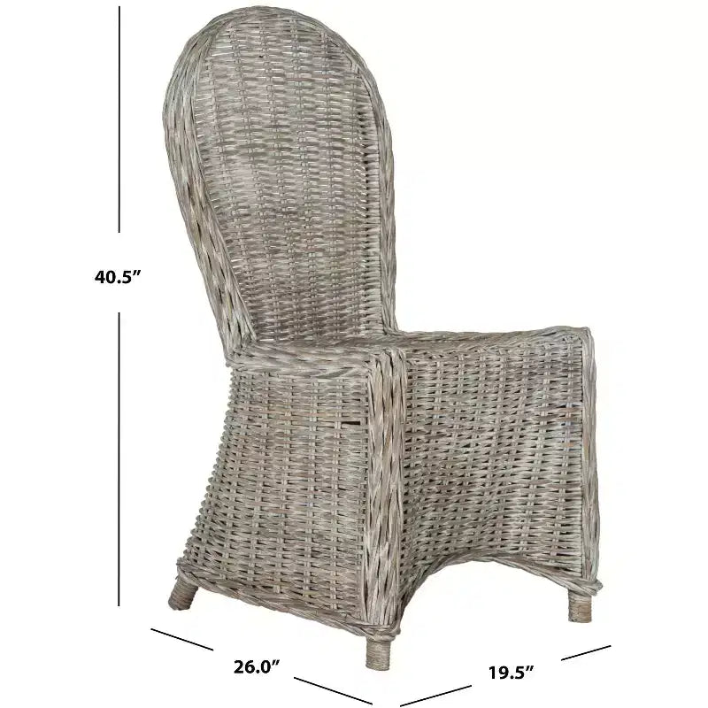Chaise de salle à manger en osier Idola 19 H (Lot de 2) - SEA7004 - Blanc délavé - Safavieh