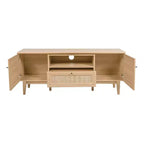 JONATHAN Y TVS1002A Meuble TV Finley de style Ferme de 149,86 cm avec tiroir et portes de rangement, convient aux téléviseurs jusqu'à 165,1 cm, avec gestion des câbles