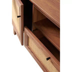 JONATHAN Y TVS1002A Meuble TV Finley de style Ferme de 149,86 cm avec tiroir et portes de rangement, convient aux téléviseurs jusqu'à 165,1 cm, avec gestion des câbles
