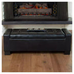 Banc ottoman de rangement en cuir Guernsey - Christopher Knight Home