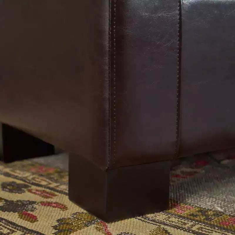 Banc ottoman de rangement en cuir Guernsey - Christopher Knight Home