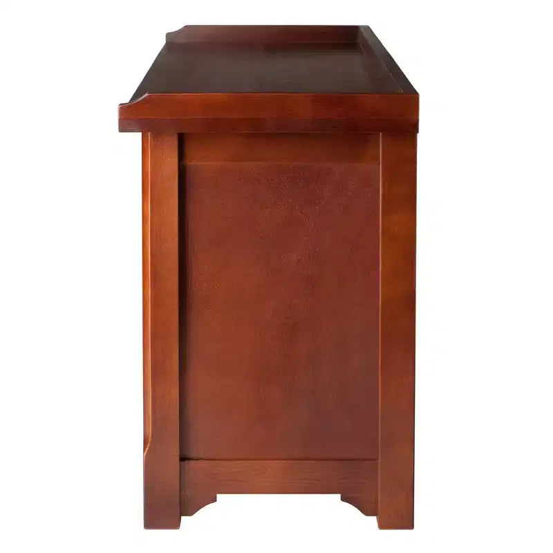 Banc de rangement Verona avec 3 paniers en tissu pliable coloré - Noyer - Winsome
