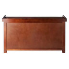 Banc de rangement Verona avec 3 paniers en tissu pliable coloré - Noyer - Winsome