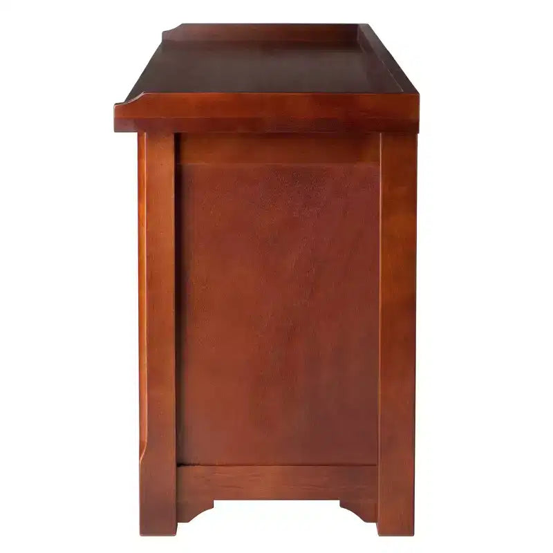 Banc de rangement Verona avec 3 paniers en tissu pliable coloré - Noyer - Winsome