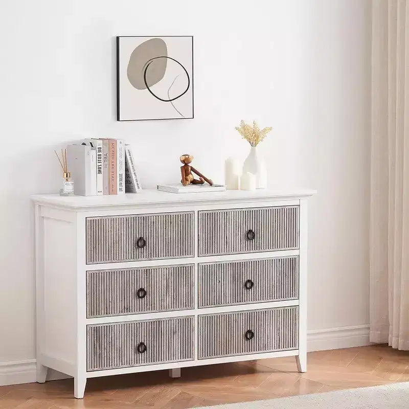 Commode Whizmax pour chambre avec 5 tiroirs, commode large, longue commode en bois pour chambre, salon, couloir, chambre d'enfant